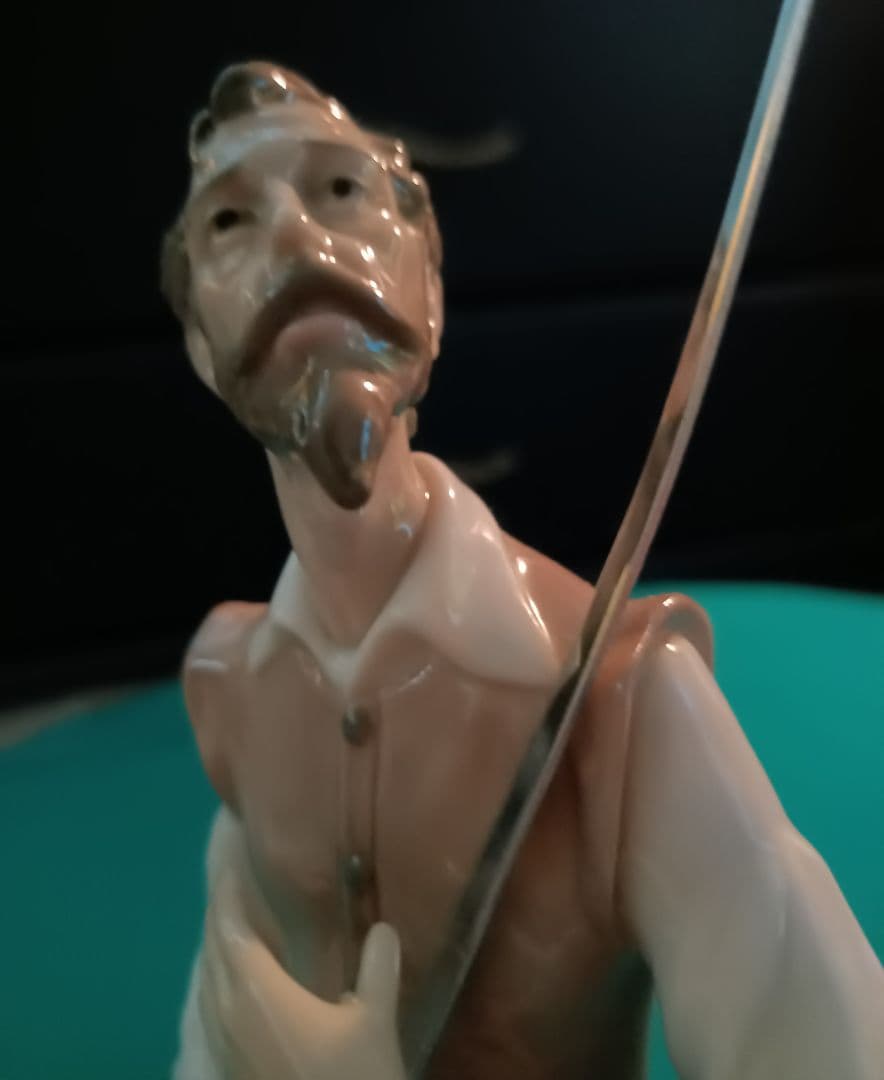 【リヤドロ】LLADRO　ドン・キホーテ　スペイン　磁器　ロゴ入りスタンドセット