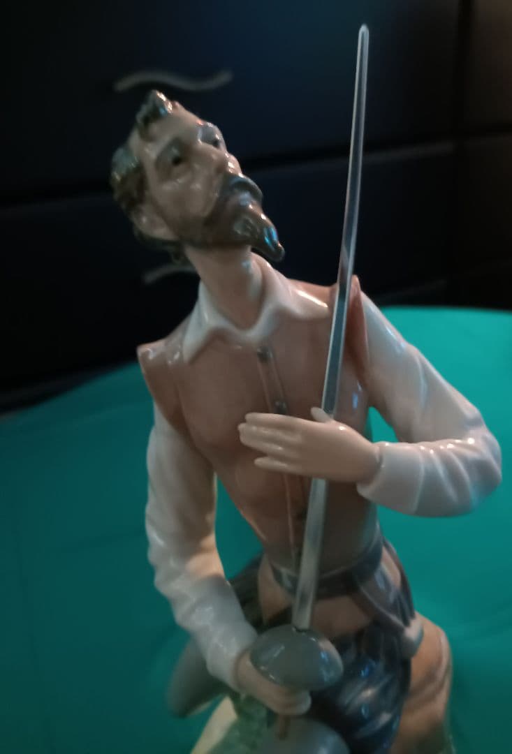 【リヤドロ】LLADRO　ドン・キホーテ　スペイン　磁器　ロゴ入りスタンドセット