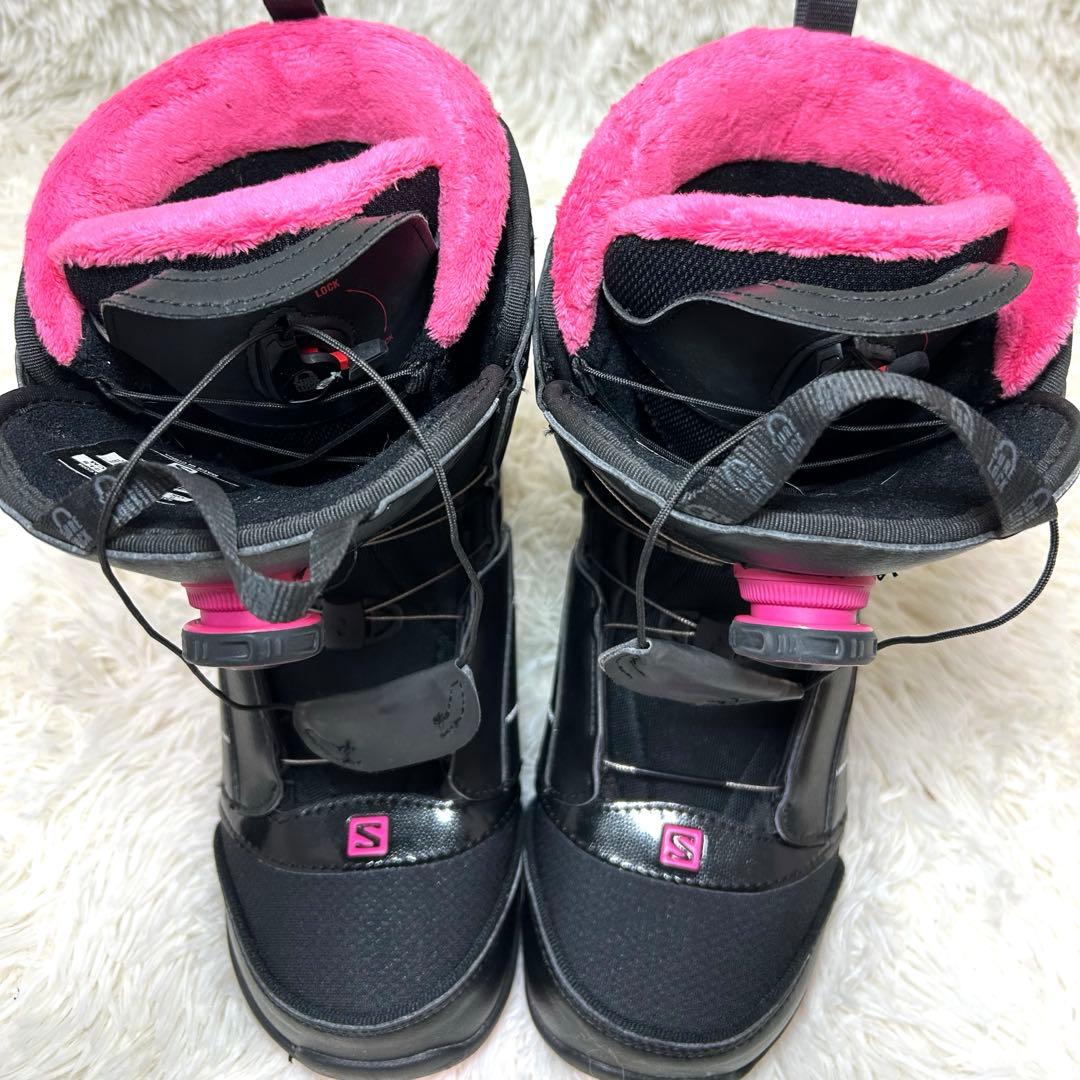 SALOMON スノーボードブーツ 24.5cm ブラック/ピンク