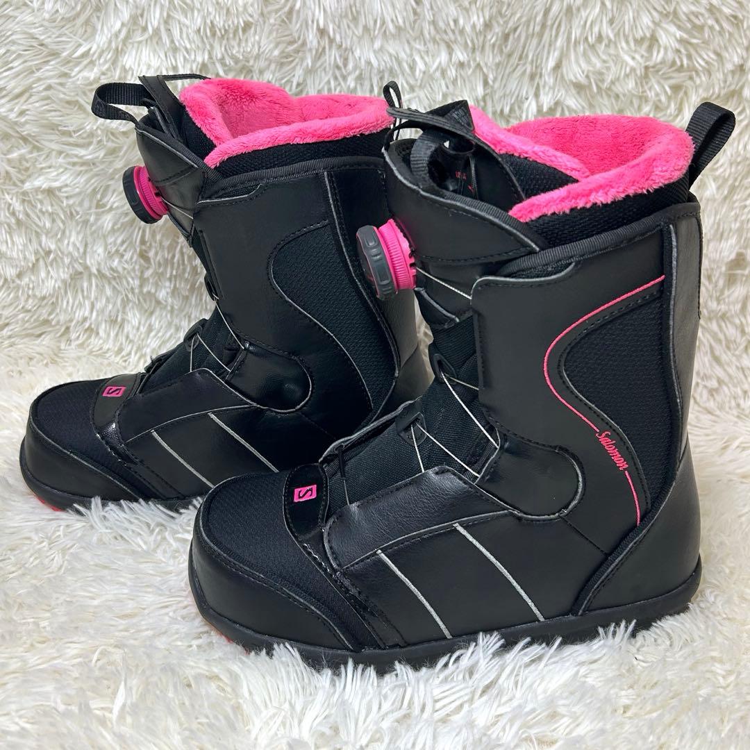 SALOMON スノーボードブーツ 24.5cm ブラック/ピンク