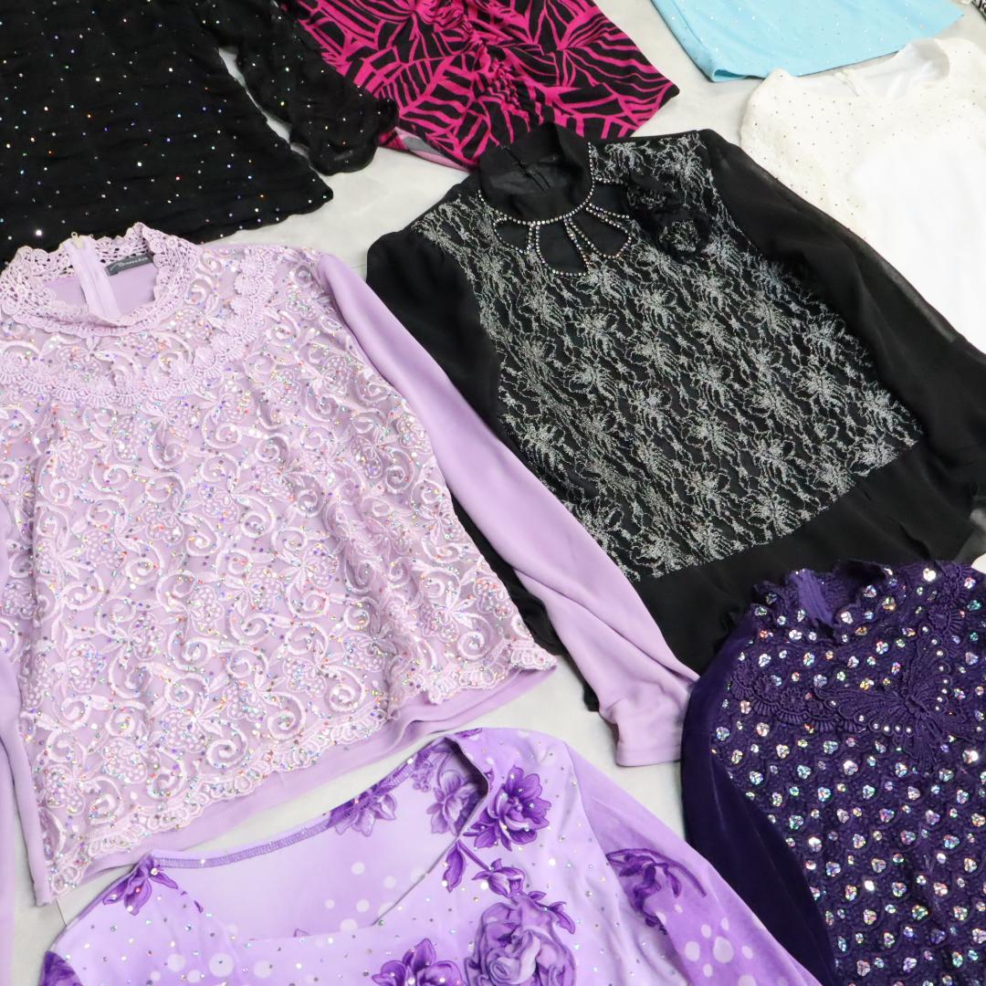 【美品 社交ダンス 衣装レッスン着 45点 セット】ブラウス トップス 45着