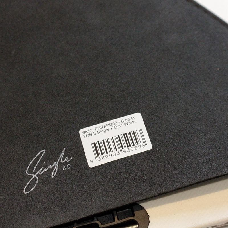 FCS2 SINGLE 8\" ロングボード ボックスフィン PG ホワイト