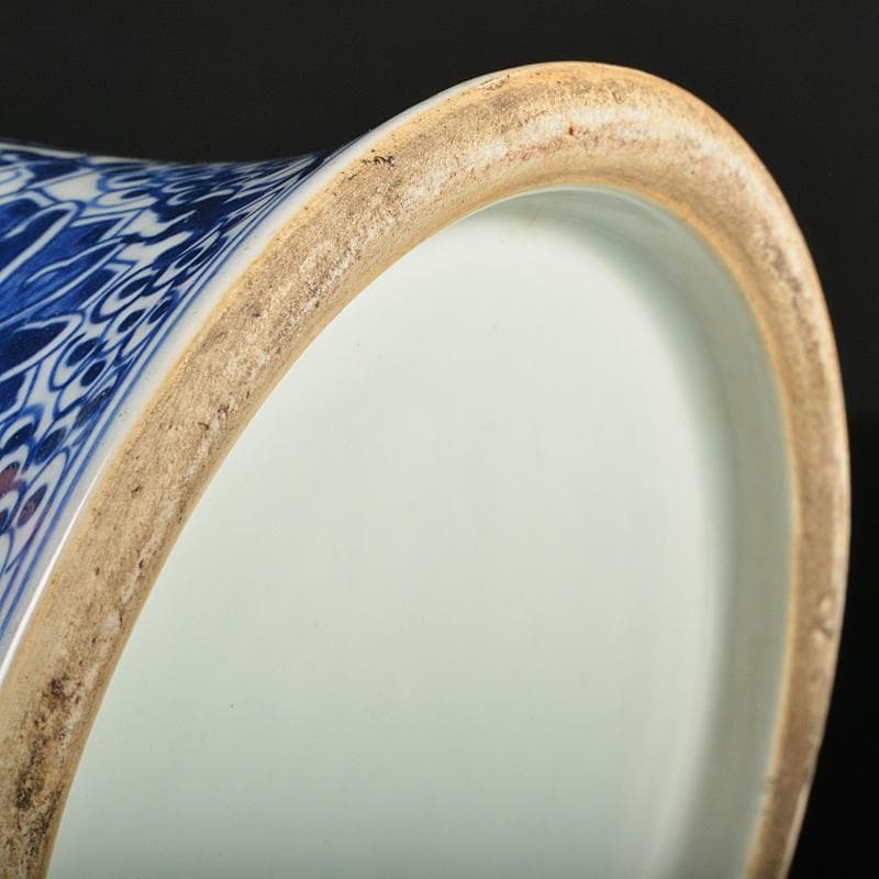 中国　青花纏枝花連卉文　尊式瓶　V　R6155B