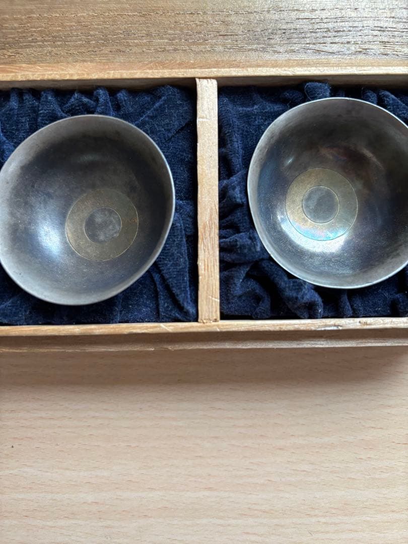 山崎謹製　銀盃　純銀お猪口　2客