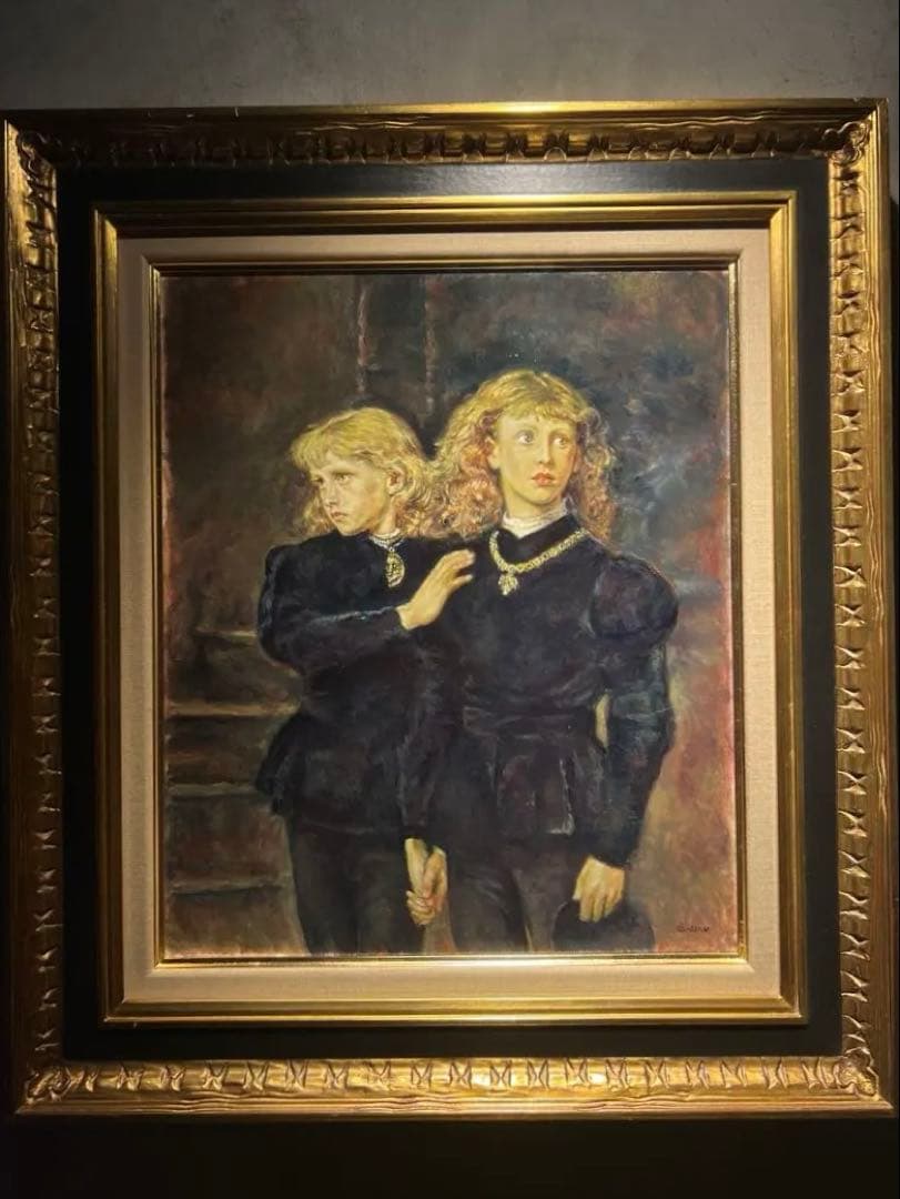 John Everett Millais 【ロンドン塔の王子達】肉筆油彩画模写