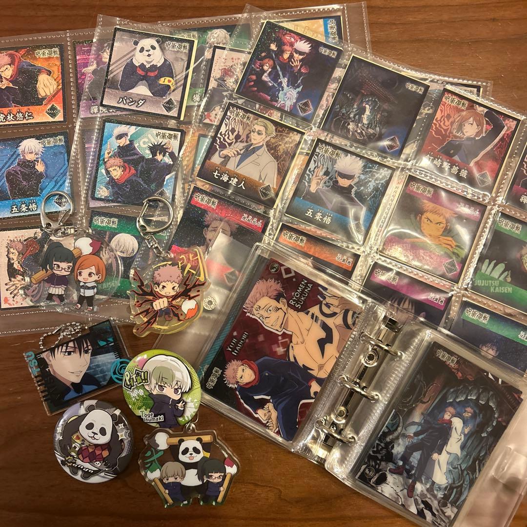 呪術廻戦シール、クリアカード、キーホルダー、缶バッジ