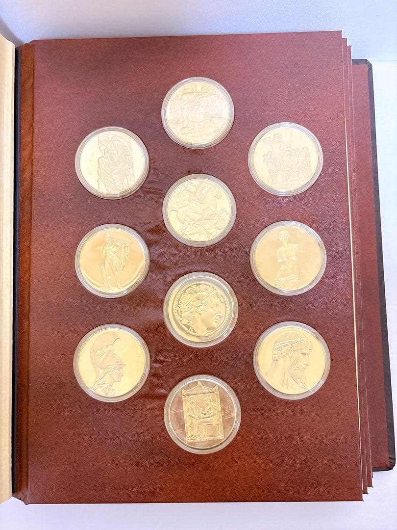 希少レア 古代ギリシャの偉大な芸術遺産 メダル50枚 純金仕上ブロンズ製 限定版