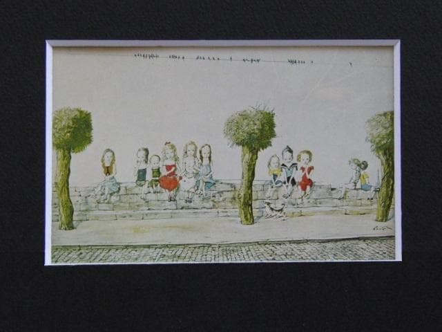 藤田嗣治、【ムードンの丘】、希少な限定額装用画集画、新品高級額 額装付