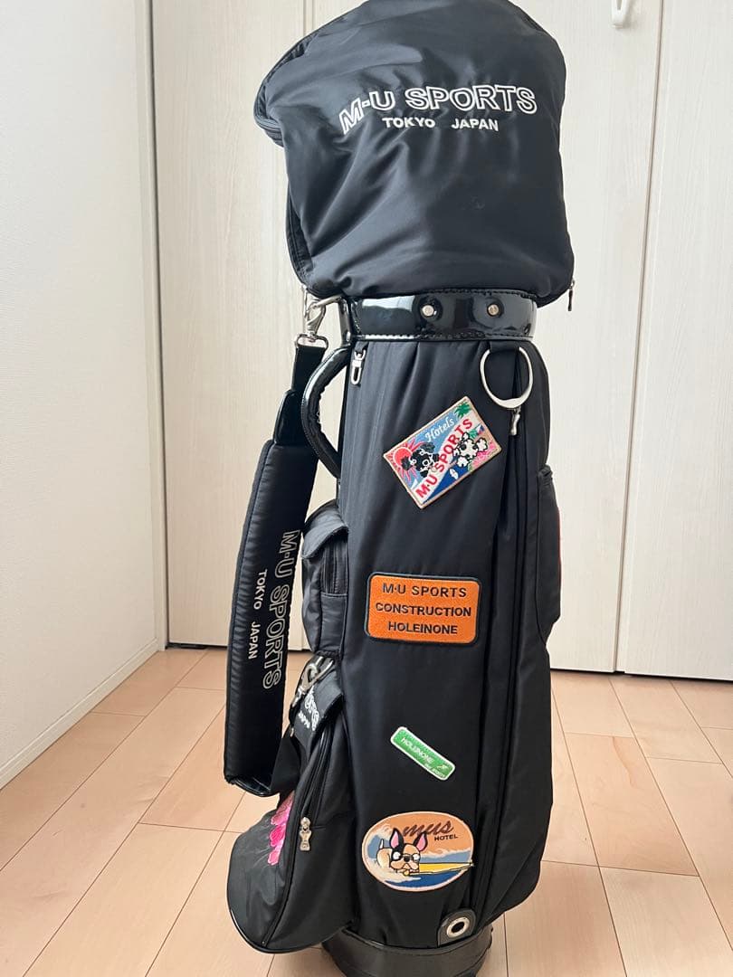 M-U SPORTS ゴルフバッグ 黒 ステッカー付き
