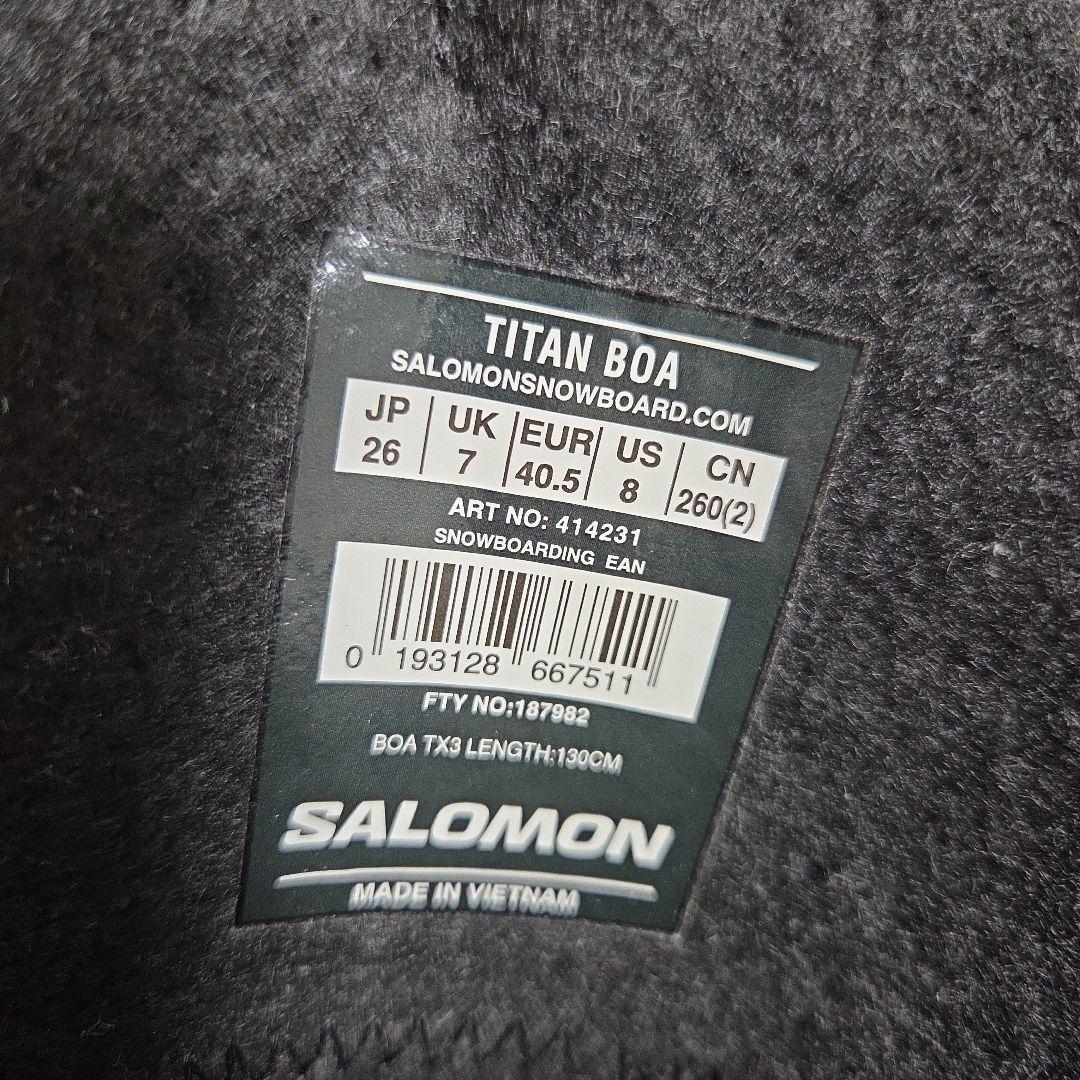 美品　SALOMON サロモン TITAN BOA スノーボードブーツ 26cm