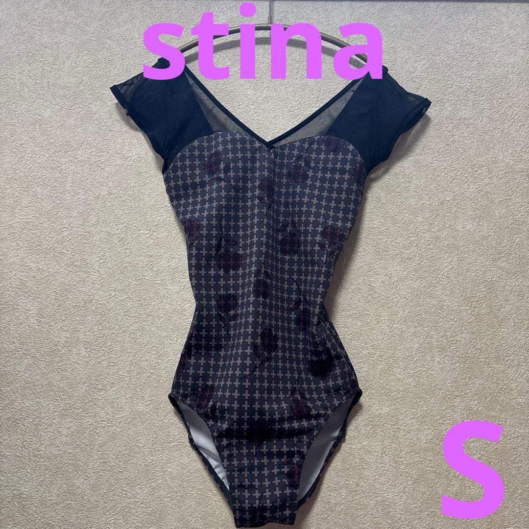 スティナ　バレエ レオタード 花柄 チェック 大人 Sサイズ