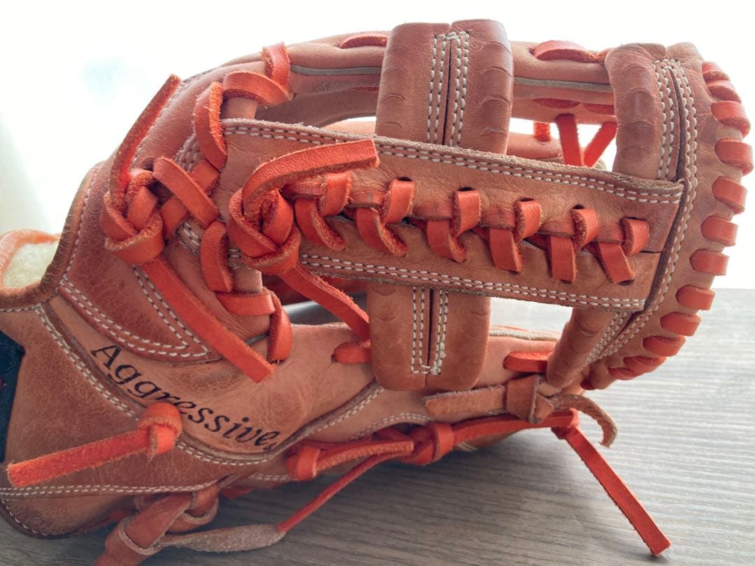 スラッガー　軟式　野球グローブ オレンジ