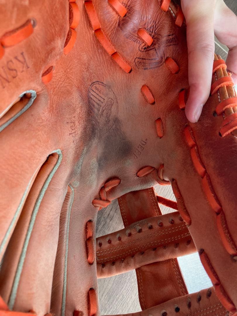 スラッガー　軟式　野球グローブ オレンジ