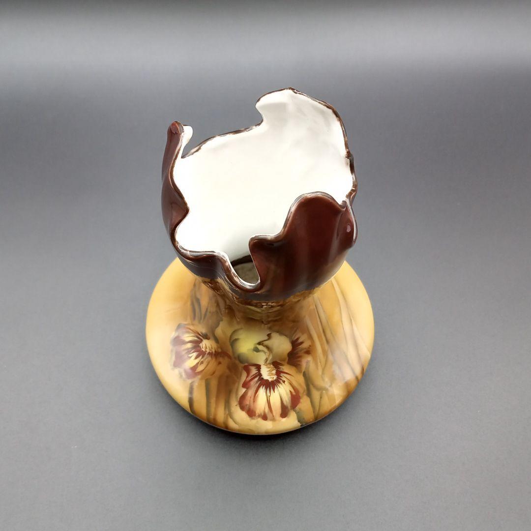 オールドノリタケ 釉下彩 花瓶 メイプルリーフ ルックウッド