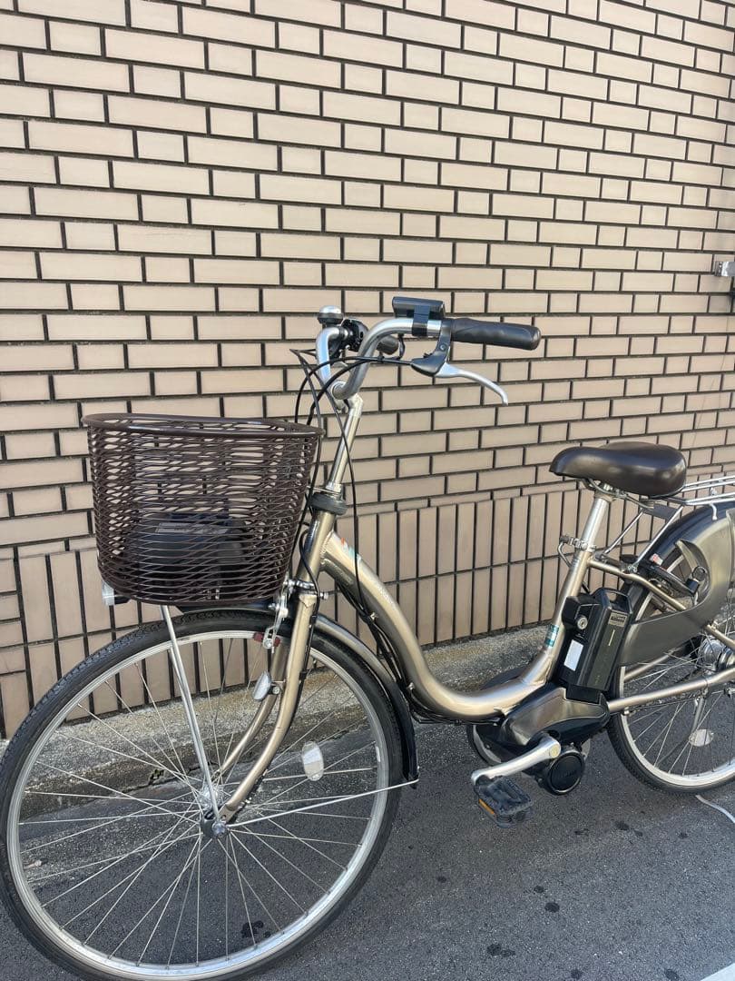 【週末限定】電動アシスト自転車 シルバー 前バスケット付き