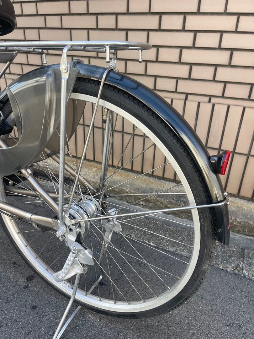 【週末限定】電動アシスト自転車 シルバー 前バスケット付き