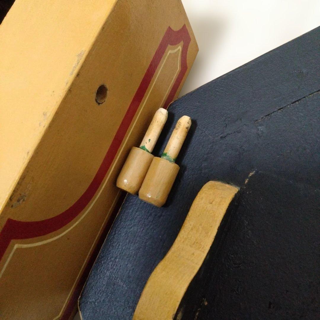 アンティーク風八角形木製時計（不動品）※絵柄　mg midget　※文字盤にmg