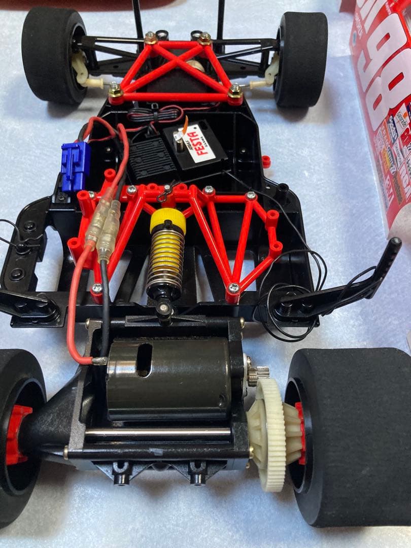 【タミヤ】RCカー1/10.Cカーシャーシ/メカ付き、ボディ/フォード•ナスカー