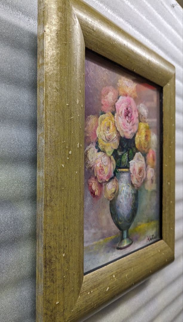 画家haru☆油彩画F2号☆薔薇☆原画、一点物☆★