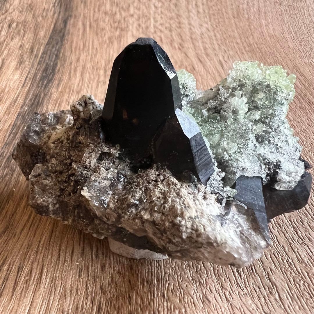 ハイアライトオパール スモーキークォーツ 共生 鉱物 標本 原石