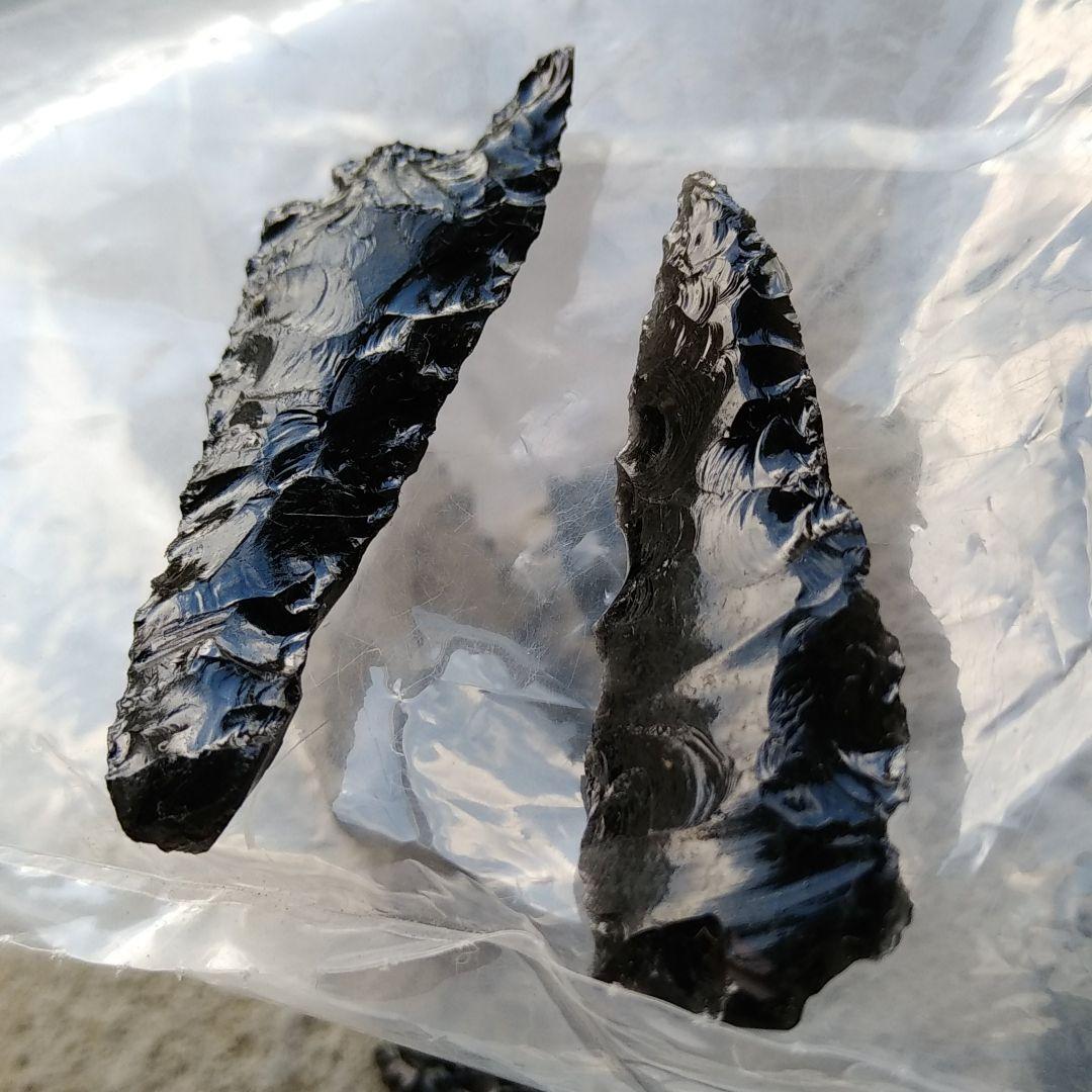 縄文ナイフ　模写　石器　黒曜石サンプル　　222