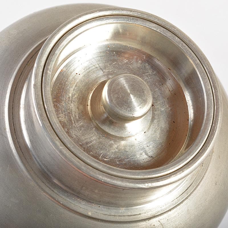 煎茶道具　継山造　本錫　茶壷　茶心壷　約264g　時代箱付　M　R6852
