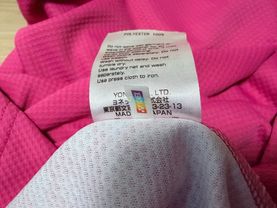 YONEX バドミントン ゲームシャツ / ピンク Lサイズ 2020日本代表