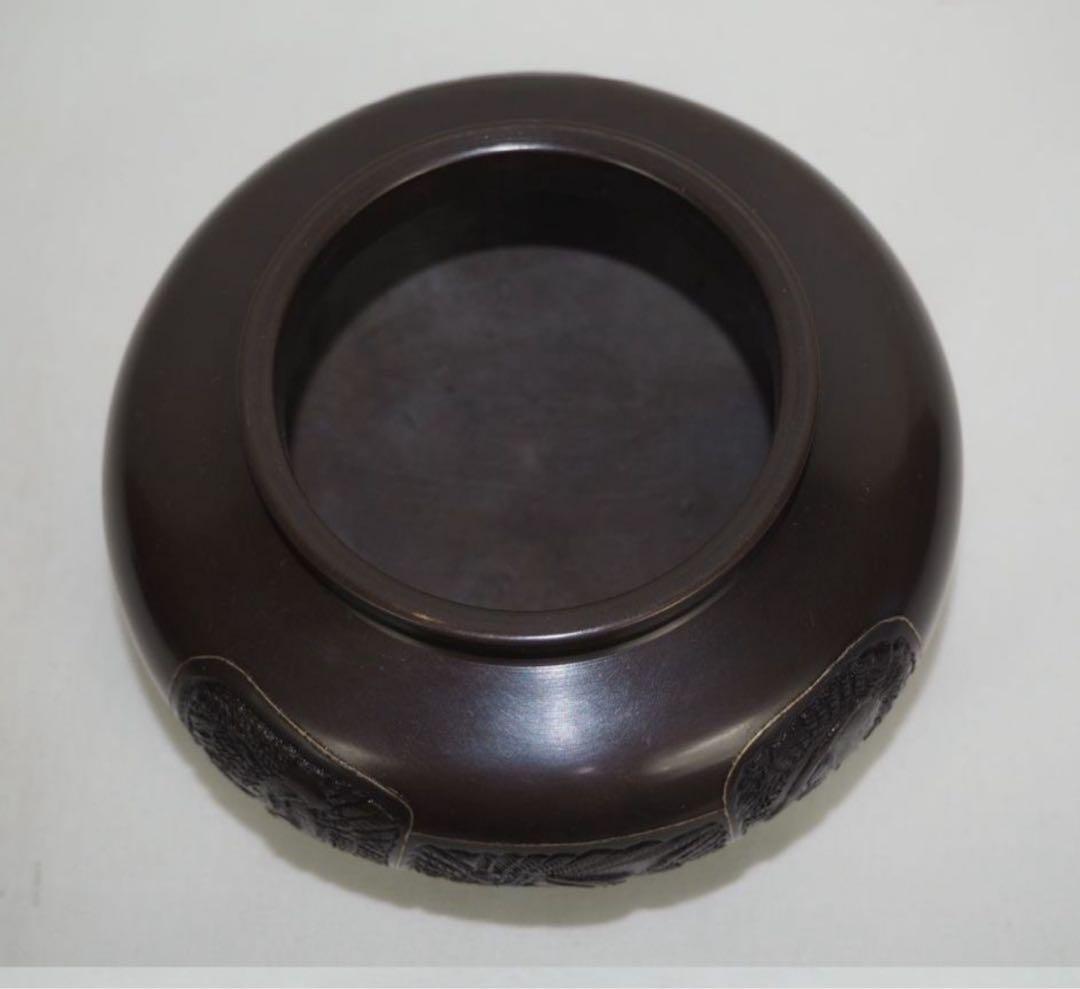 送料無料　瑞峰造　銅製象嵌鶴文香炉　未使用