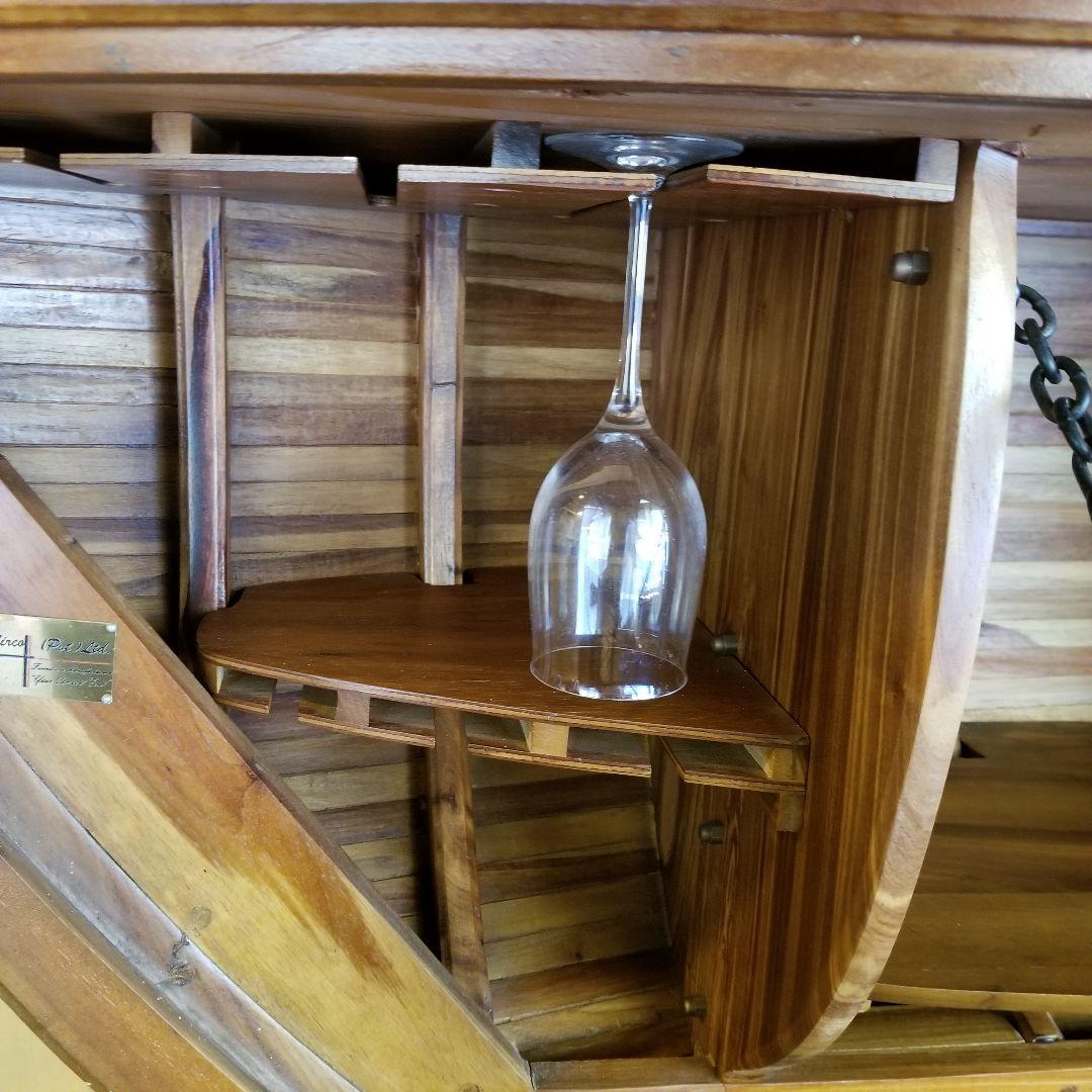 アンティークワインラック　船　ヴィンテージ　スペイン製　チーク材