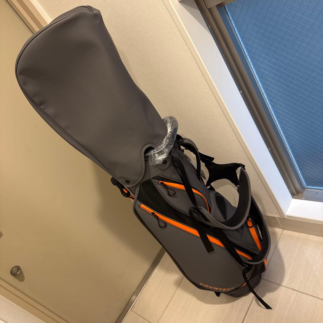 フォーティーン　FOURTEEN スタンドキャディバック　グレー／オレンジ