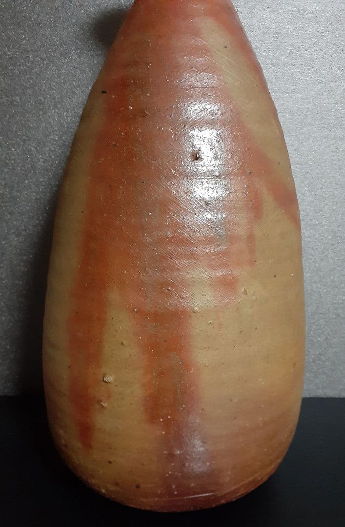 【大作】岡山県重要無形文化財保持者　備前焼【伊勢崎満】造　窯変　特大舟徳利