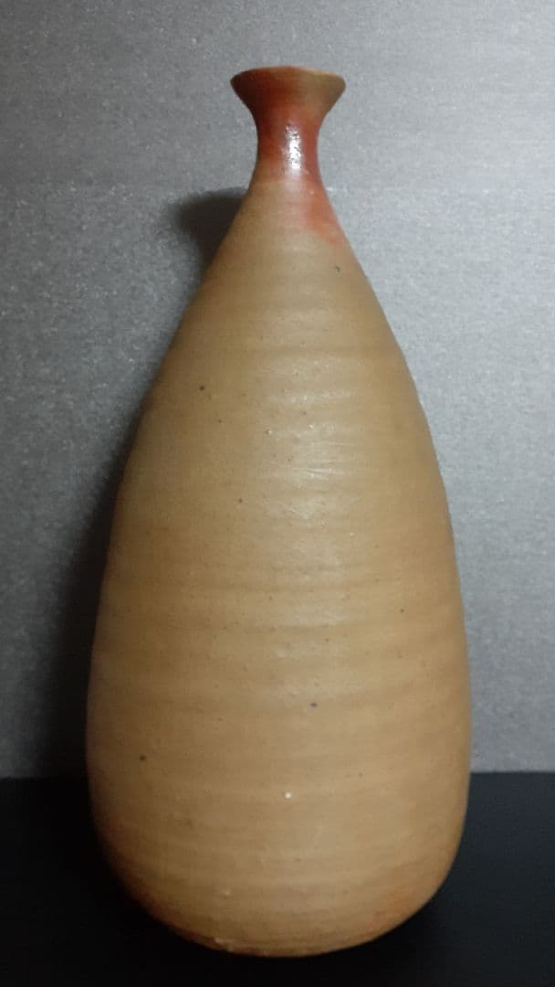 【大作】岡山県重要無形文化財保持者　備前焼【伊勢崎満】造　窯変　特大舟徳利