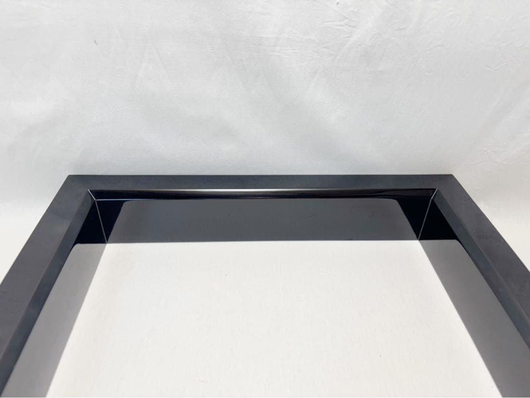 未使用 茶道具 塗師 真斎作 輪島塗黒真塗 炉縁 炉壇 広間 茶の湯 茶席共箱