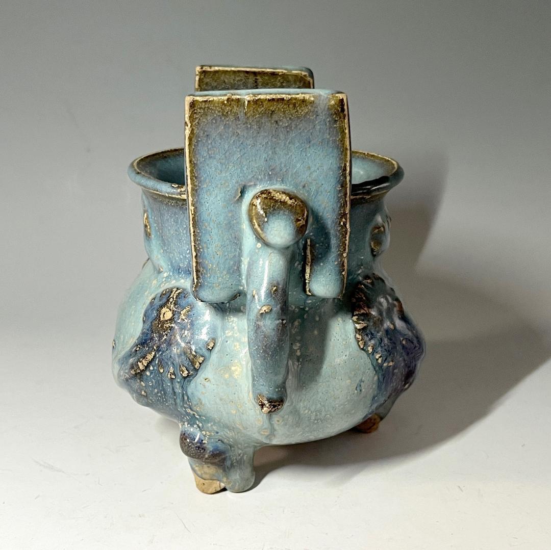 唐物 鈞窯三足香炉 元時代 中国美術 古玩 SN33