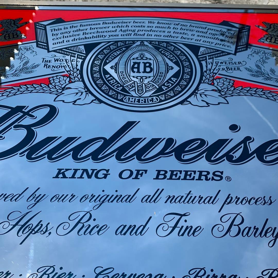 54×46cm　バドワイザー　パブミラー　Budweiser 鏡