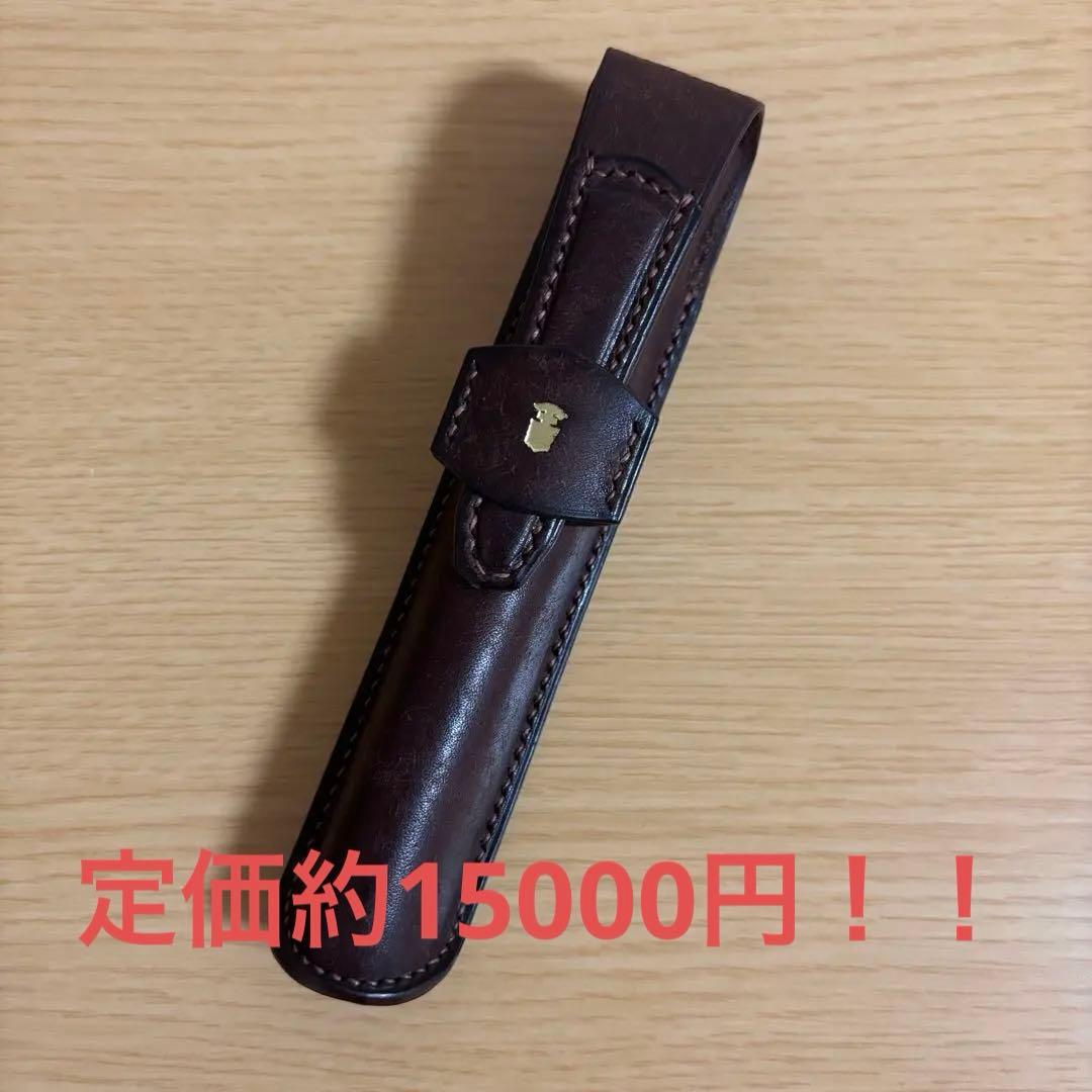 ペンシース　uno(ウーノ）　プエブロレザー　ダークブラウン　1本差しペンシース