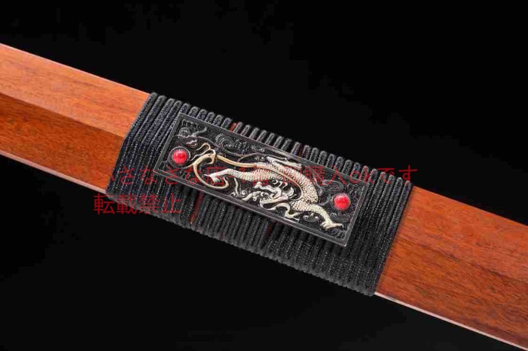 新四勝鎏銀漢剣模様鉄棒二重溝 古兵器 武具 刀装具 日本刀 模造刀 居合刀