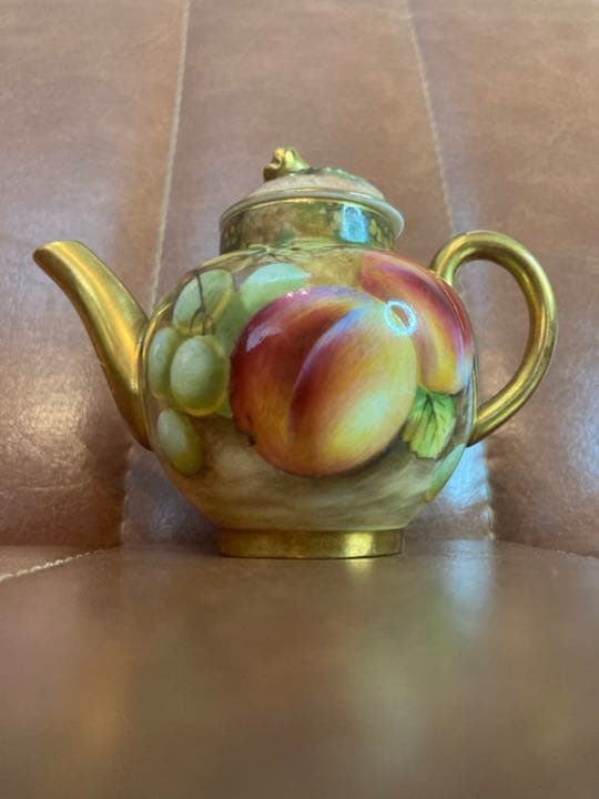 ロイヤルウースター ペインテッドフルーツ　ミニチュア　ティーポット　アンティーク