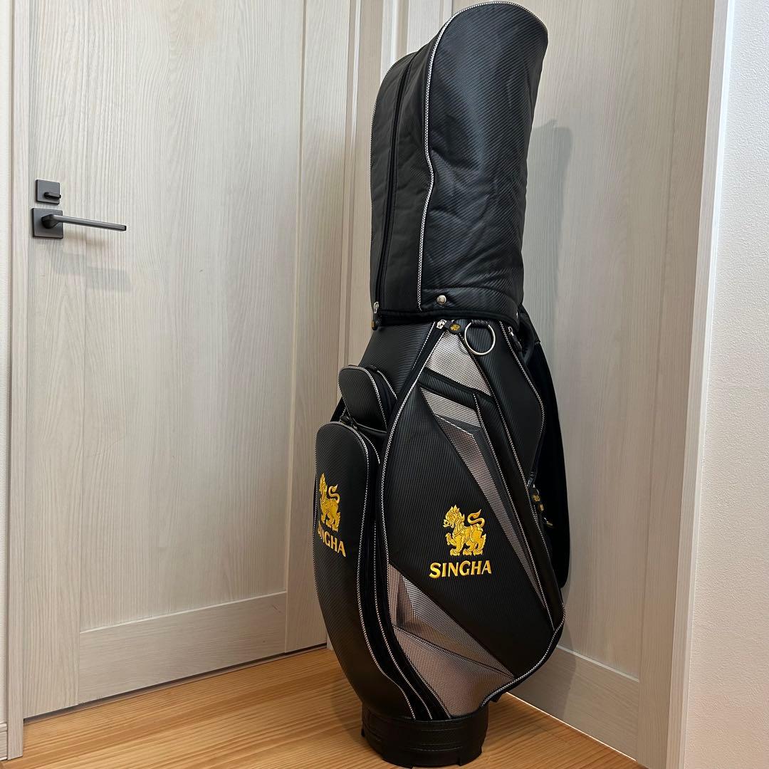 【希少・美品】SINGHA シンハービール　キャディバッグ　ゴルフ　カーボン調