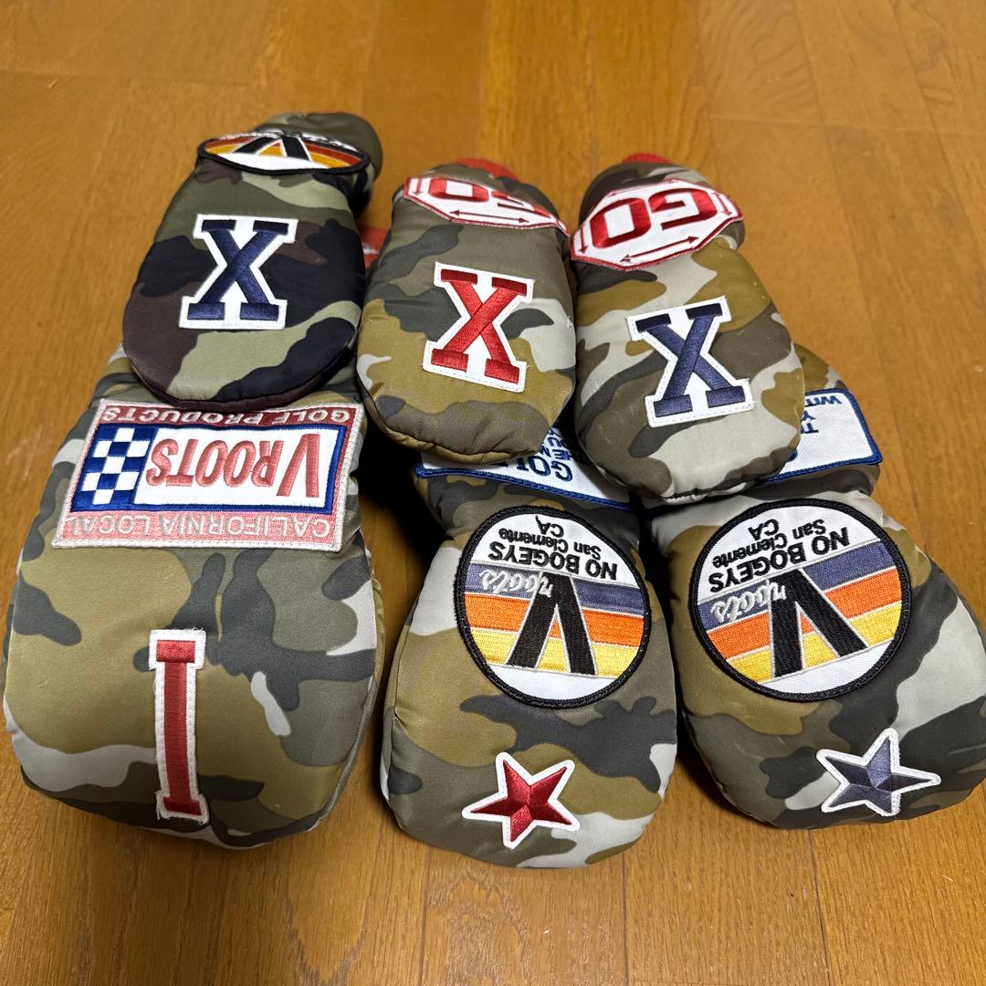 イエローロブスター迷彩 ゴルフキャディバッグ　6種類ヘッドカバー付き