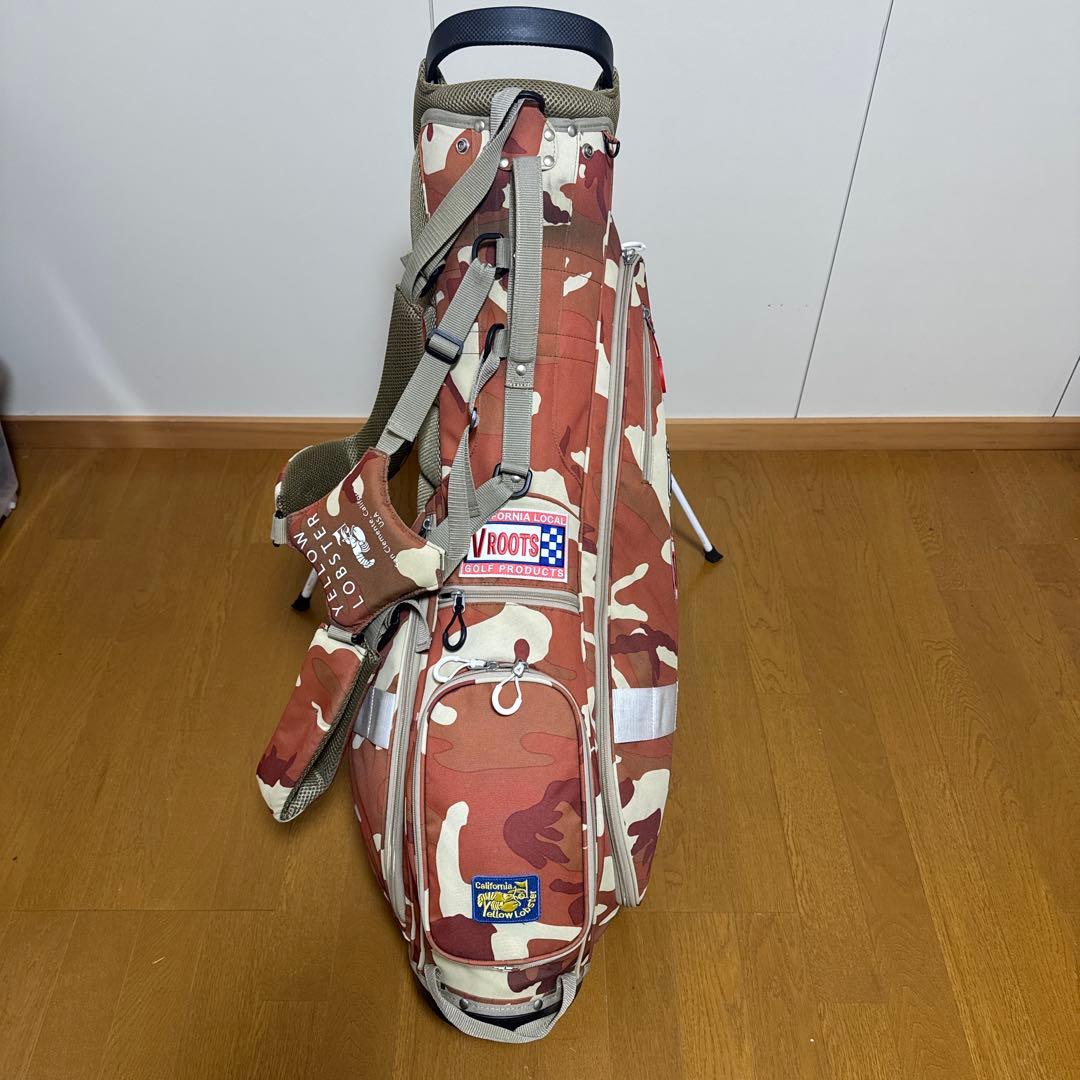 イエローロブスター迷彩 ゴルフキャディバッグ　6種類ヘッドカバー付き