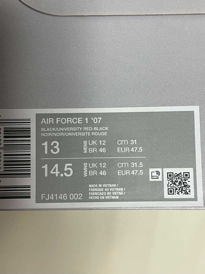 Nike Air Force 1 ブラック/レッド_31.0cm