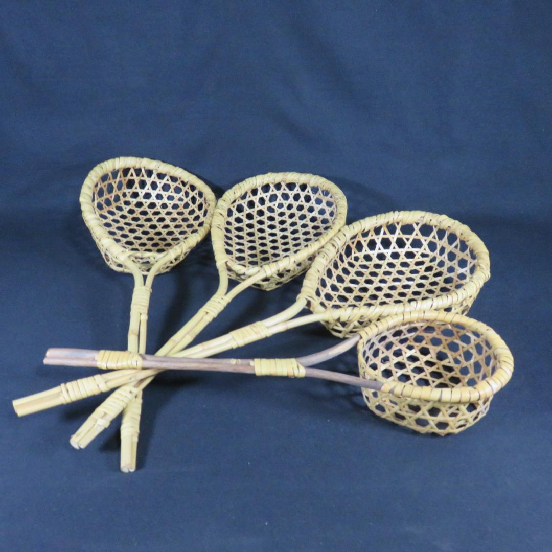 竹ザル 4ケ 手編み篭 うどん湯切り 民藝 ばら売り可 コメントください