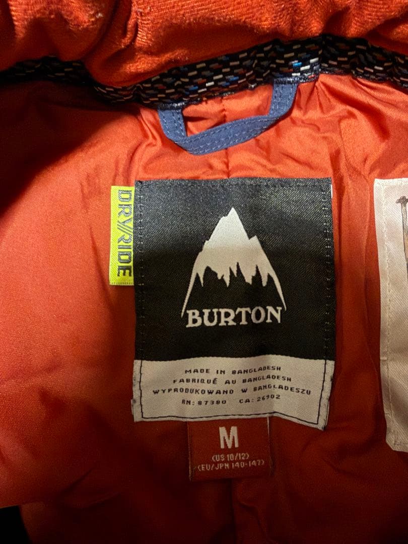 BURTON キッズ ジュニア スノーボードウェア 上下　サイズM 黒/紺