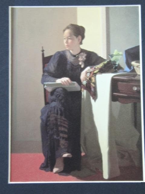 高梨芳実、【紫衣】、希少な画集より、状態良好、新品高級額装付