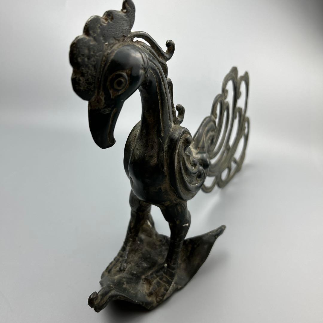 鳳凰のオブジェ　ビンテージ　金属製　置物