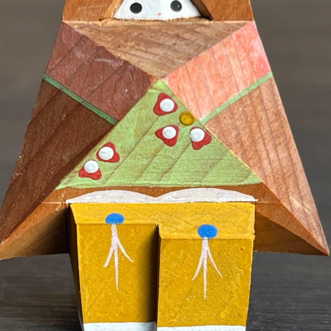 木彫りゆきんこ 芳雲作 民藝 雪人形 ござぼうし 郷土玩具 農民美術 一刀彫