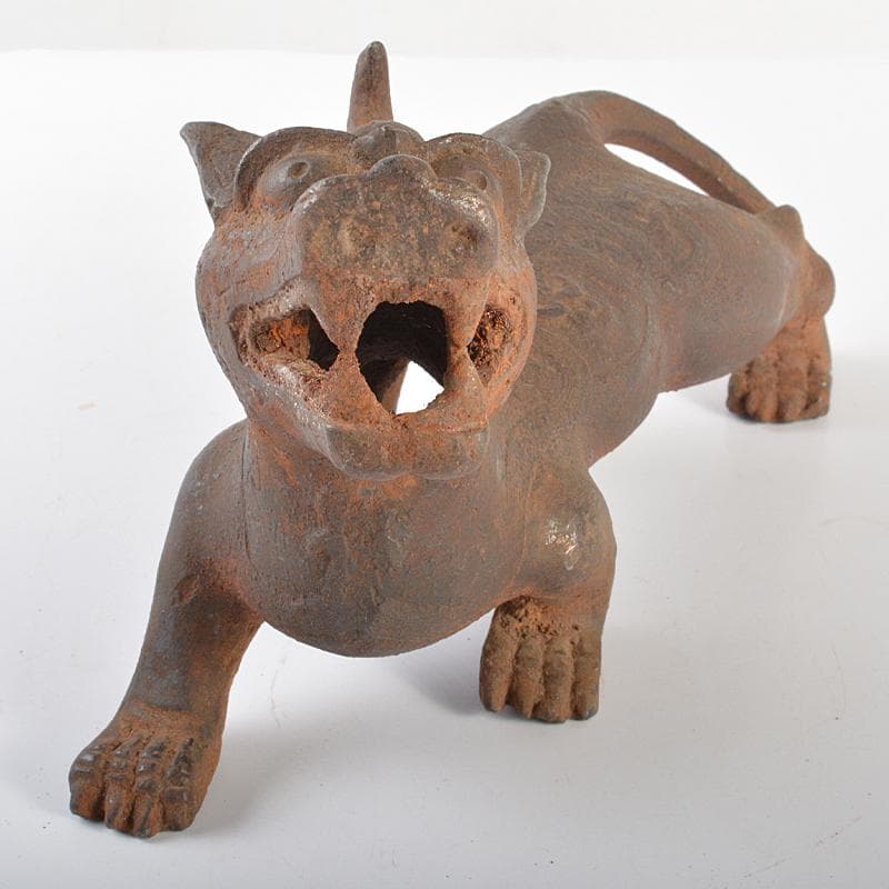 中国　古鉄　神獣　置物　M　R6845