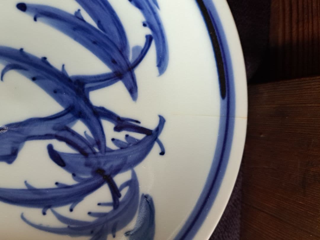 【人間国宝】富本憲吉　平安陶苑　染付　柳絵　六客　②