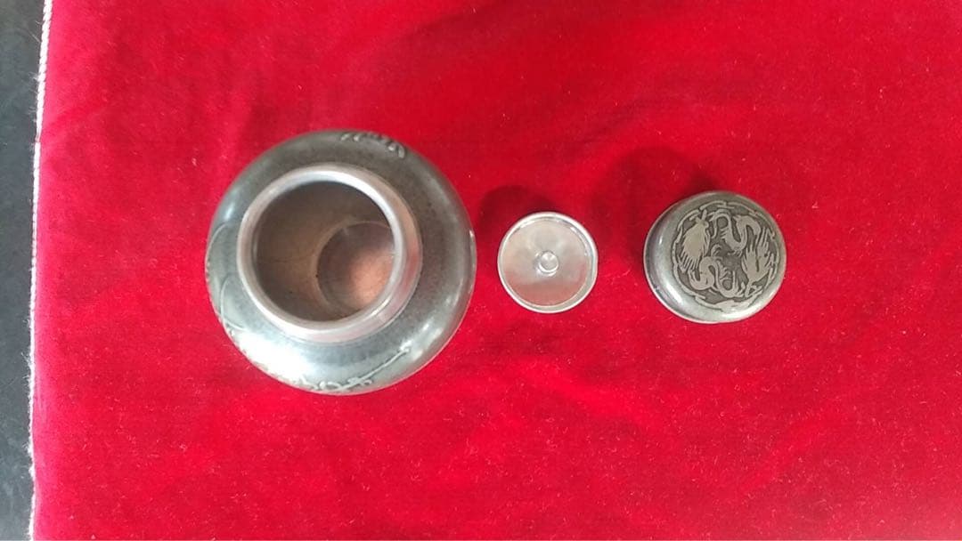 錫茶入　古美術　古錫　茶筒、茶道具　茶壺　茶入れ　茶道具　　煎茶器　四君子